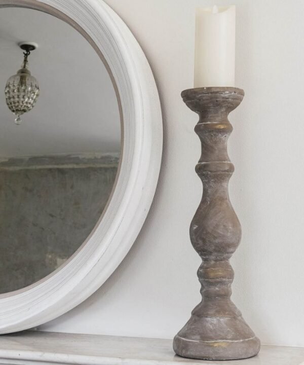 Birkdale Charcoal Bauble Stone Candleholder - 51cm | Lighting Accessories | Hurricanes & Candle Holders | The Elms