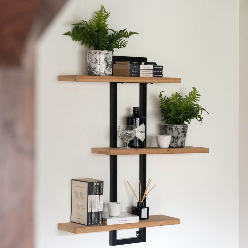 Portland 3 Tiered Wall Shelf - 75cm x 16cm x 90cm | Office | Display Shelves | The Elms