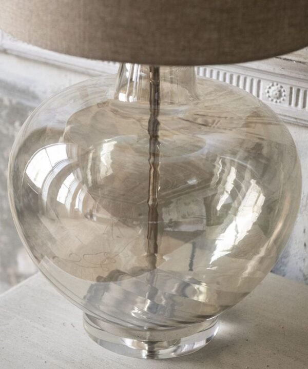Clifton Amber Glass Table Lamp With Shade - 72cm | Lamps | Table & Desk Lamps | The Elms