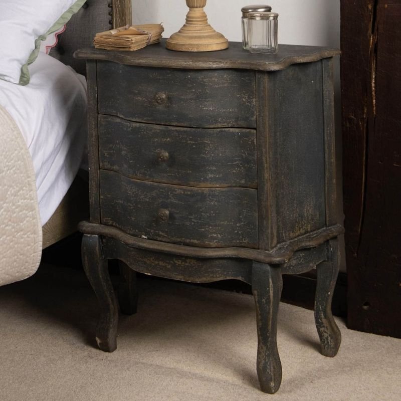 Clovelly Three Drawer Bedside Table - 62.5cm x 72cm | Bedroom | Bedside Tables | The Elms