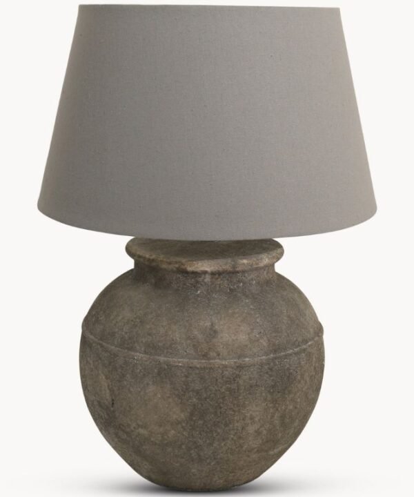 Birkdale Dark Grey Stone Table Lamp With Grey Shade - 60cm | Lamps | Table & Desk Lamps | The Elms