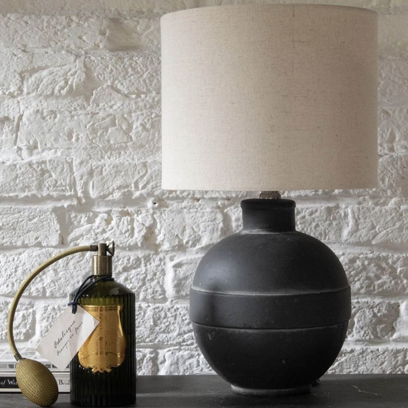 Derby Striped Ceramic Table Lamp With Shade - 37cm | Lamps | Table & Desk Lamps | The Elms