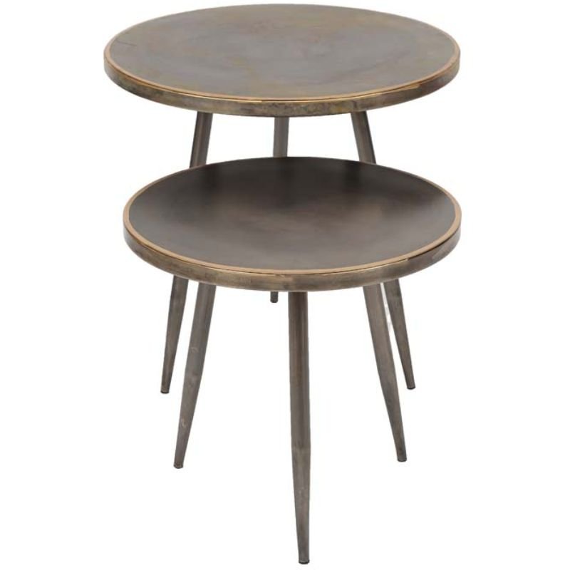 Golden Edge Side Tables - 54cm x 50cm | Living Room | Coffee Tables & Side Tables | The Elms