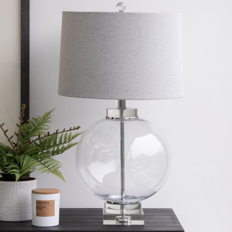 Clifton Silver Glass Table Lamp With Shade - 66cm | Lamps | Table & Desk Lamps | The Elms