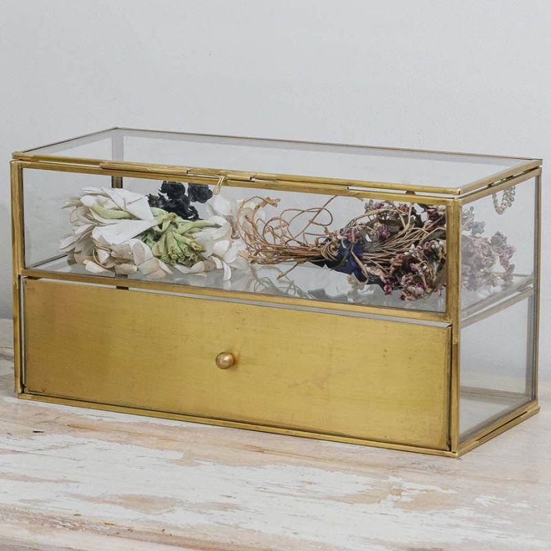 Da Gama Glass Vanity Box With Drawer - 30cm | Decorative Accessories | Decorative Objects | The Elms