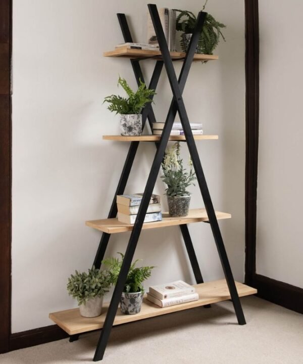 Portland 4 Tiered Storage Unit - 122cm x 34cm x 178cm | Office | Display Shelves | The Elms