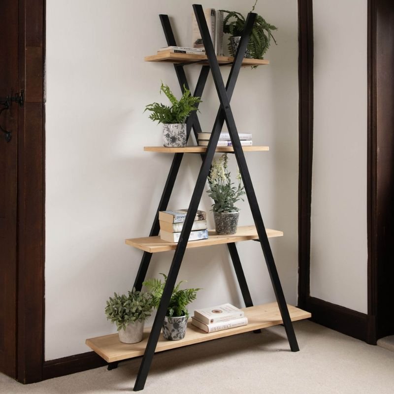 Portland 4 Tiered Storage Unit - 122cm x 34cm x 178cm | Office | Display Shelves | The Elms