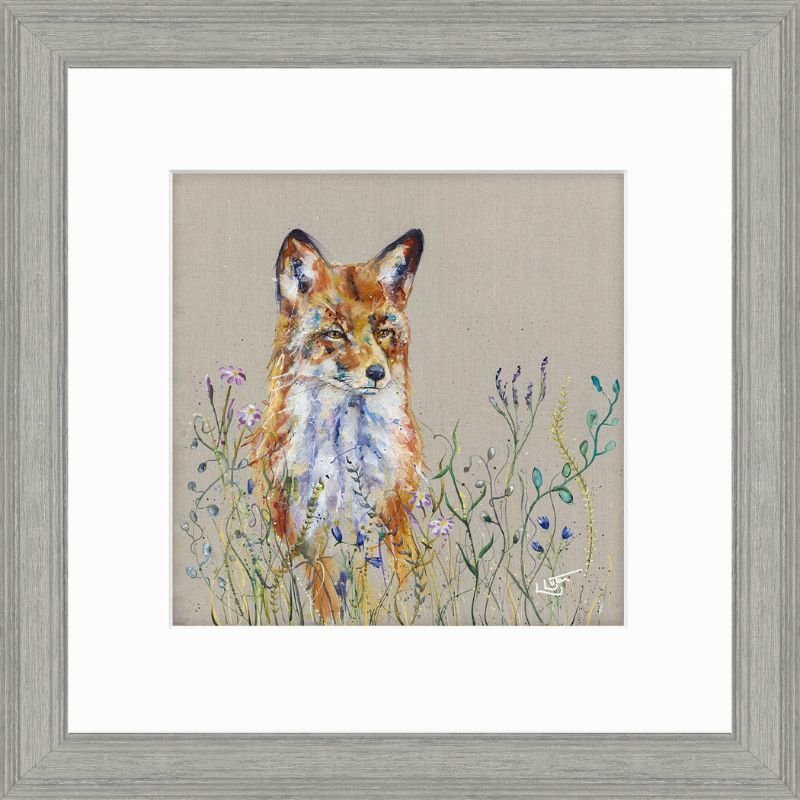 Floral Fox Wall Art - 35cm x 35cm | Wall Decor | Wall Art | The Elms