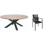 Feline Table with Aruba Chairs Garden Set - 6 Seat | Outdoor Living | Garden Sets | The Elms
